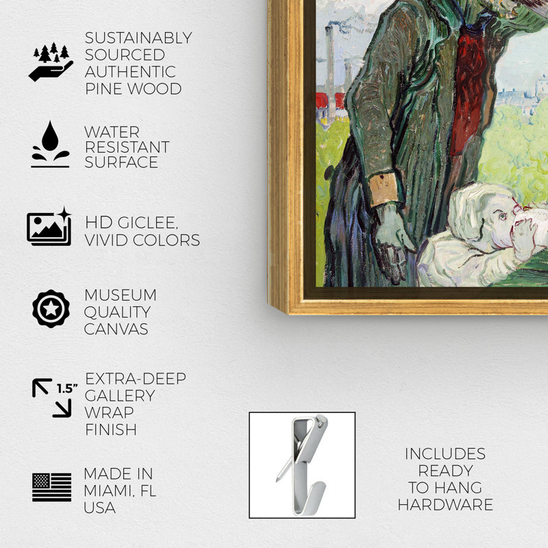 Drinks and Spirits Van Gogh - The Drinkers Impressionism, art mural, H 17 po x l 20 po, Toile avec cadre doré