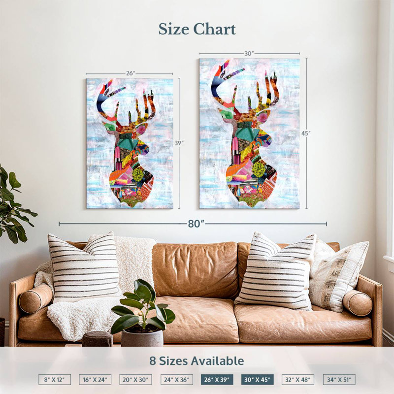 Brampt Abstract Deer, 39" H x 26" W