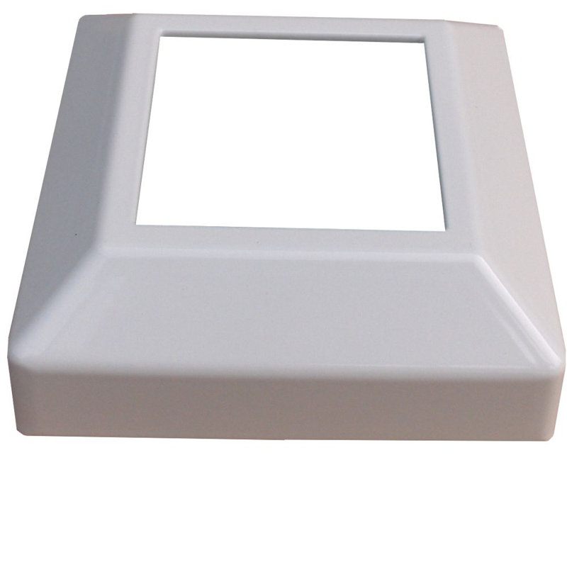 3 in. W Aluminum Post with Welded Base, 38" H x 3" W x 3" D, White