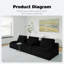 Canapé modulaire surdimensionné surdimensionné, ensemble de canapé de plancher Boucle de luxe, canapé convertible compressé, canapé spacieux rempli de mousse pour le salon, combinaison libre, 3 couleurs-22021318