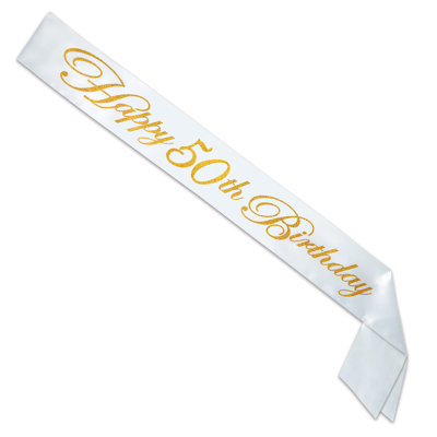 Gltrd Happy "50th" Birthday Satin Sash