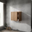 Armoire de rangement latérale de 12 po pour la salle de bain, 3 portes à fermeture douce, fixation murale moderne et spacieuse-1066620012