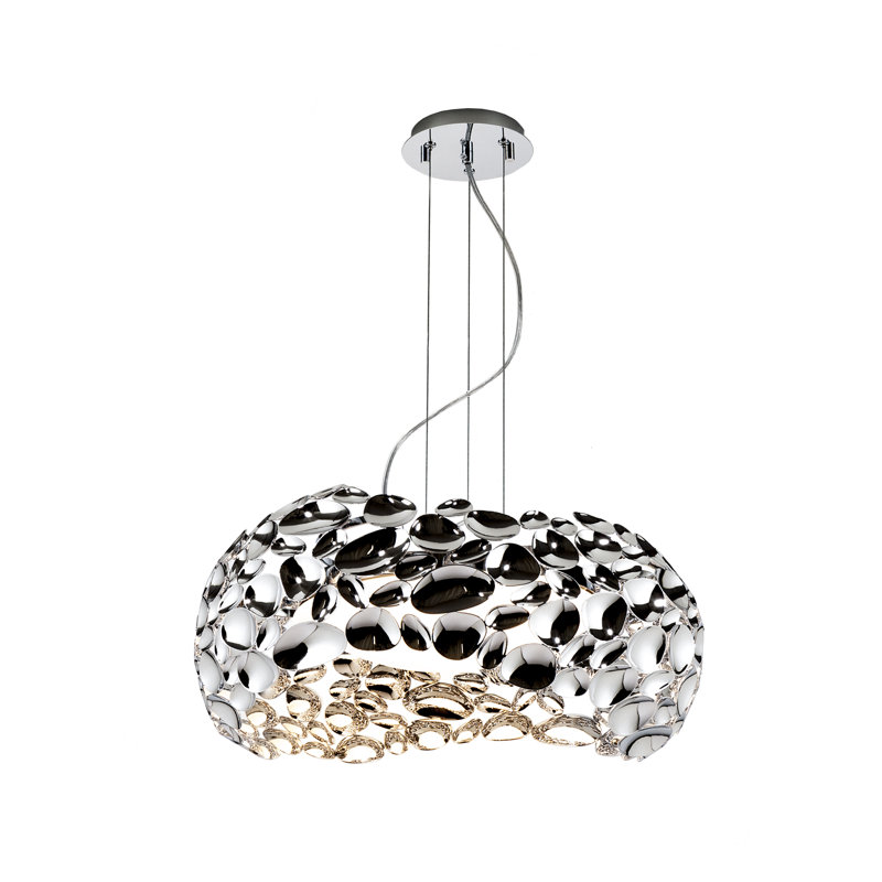 Nesbit 5 - Light Matt White/Opal Unique/Statement Pendant, Chrome