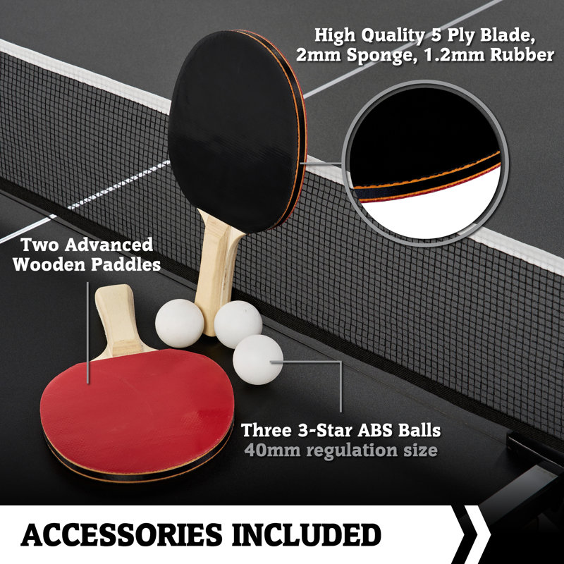 Table de tennis de table moderne Mid-Century avec filet Easy Hall