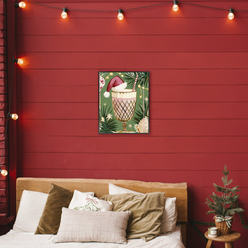 Giclée festive de Noël encadrée, design par Franklyn Gregory, H 20 po x l 16 po, Giclée encadrée noir minuit