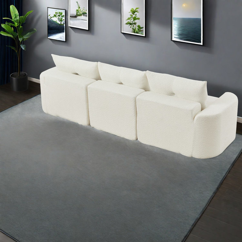 Compression Sofas, 109 Inch Chenille 3 Seat Modern Cloud Couch for Home