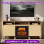 Meuble télé 68 po Mid-Century pour téléviseur de 75 po ou moins, console média avec foyer électrique encastrable 23 po-133280250