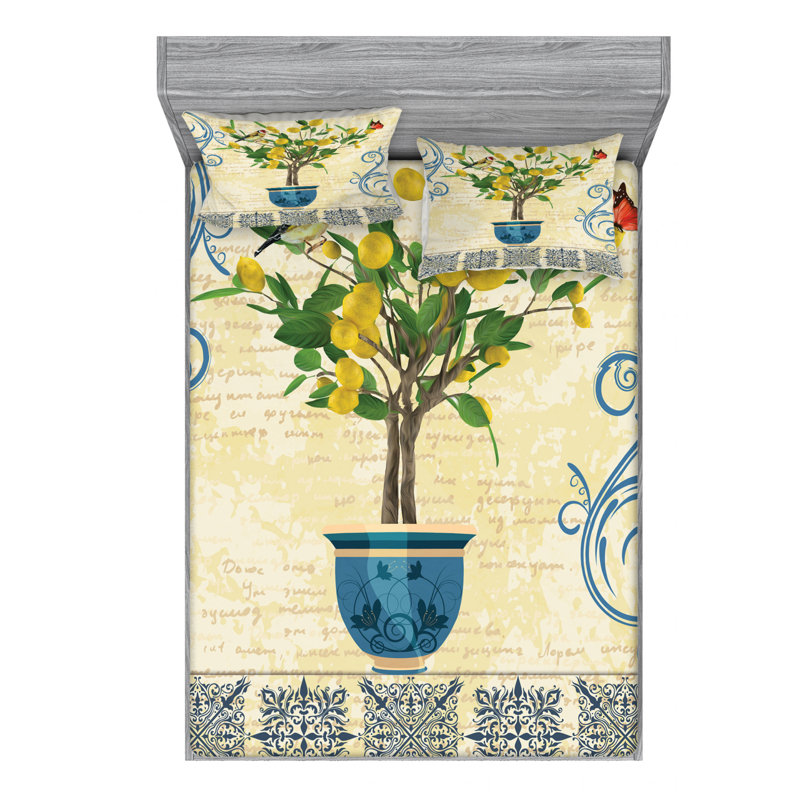 Microfiber Sheet Set, Queen Sheet Set with Fitted Sheet