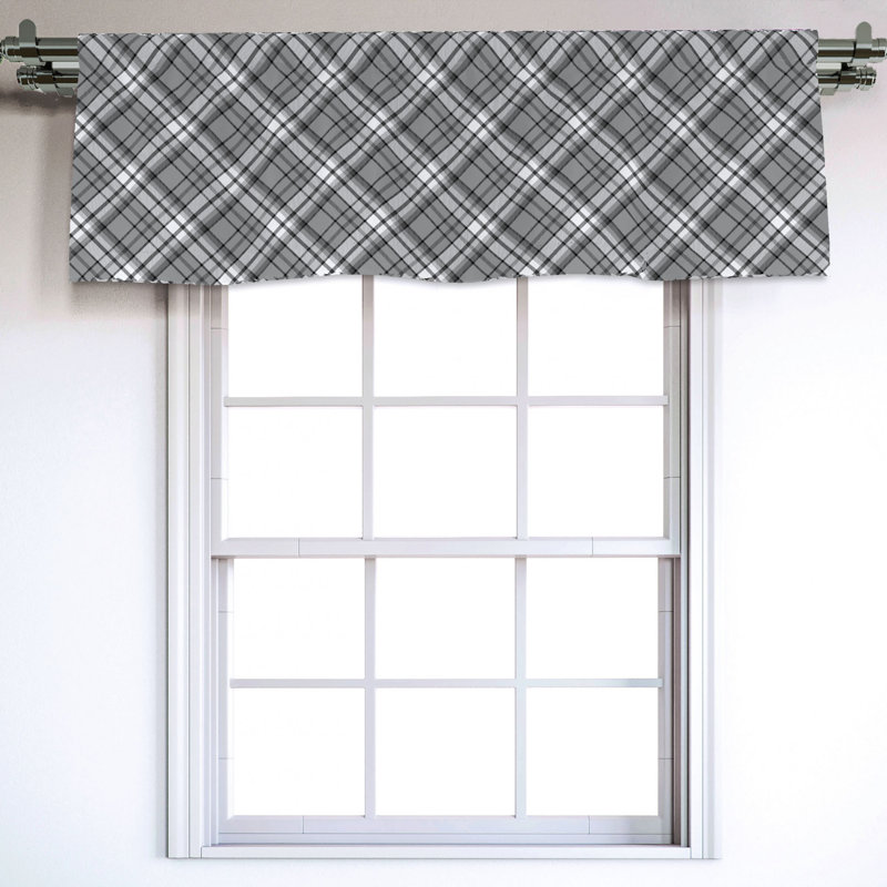 Sateen Plaid Ruffled Window Valance