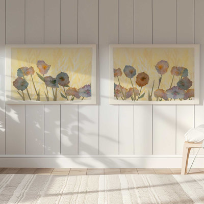 Golden Meadow Blooms, Set of 2 Prints