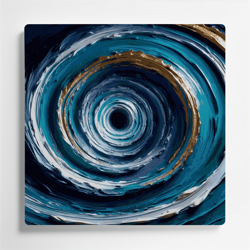 Art mural en métal Sci Fi Wormhole, H 192 po x l 192 po x P 0,05 po