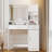 Vanity Desk With Mirror And LED Light Strip,Dressing Table With Large Drawer, 3 Level Storage Dresser & 3 Lighting Modes Adjustable Brightness-67474806