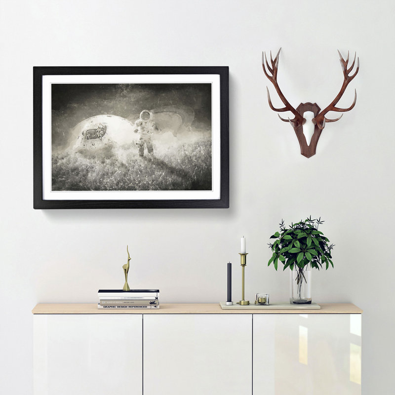 Space Travel in Abstract - Framed Print, 48cm H x 65cm W x 2cm D, Black Framed