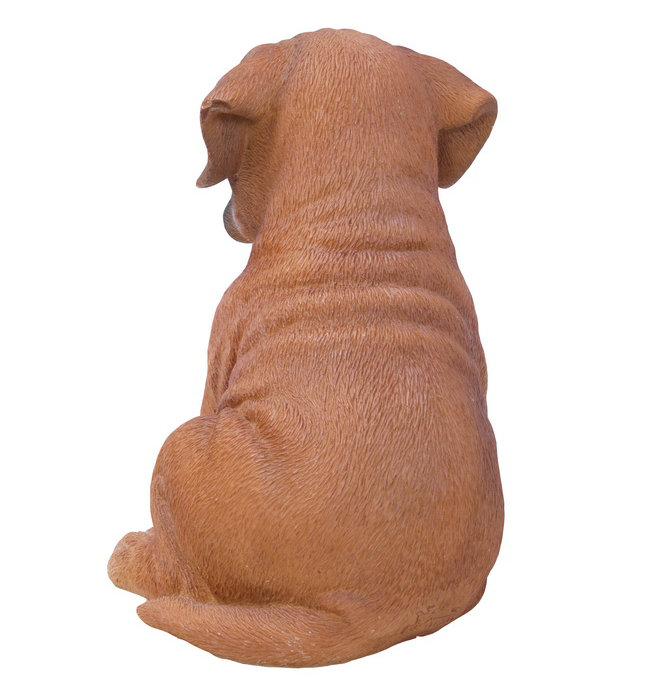 Adorable Brown and White Resin Boxer Puppy Statue