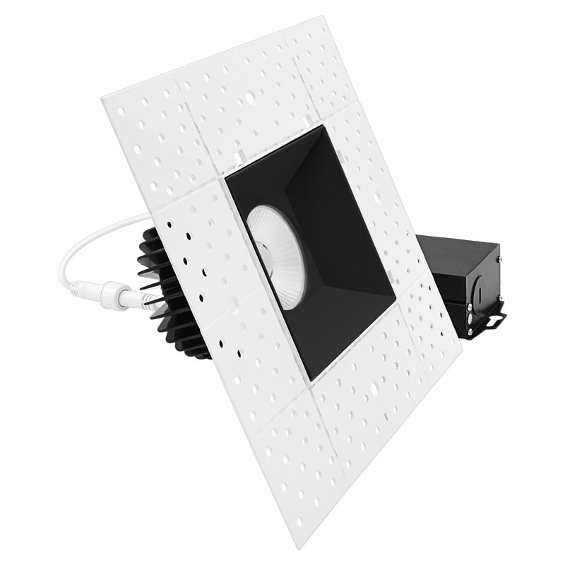 Projecteur encastré sans cadre 4 pouces DEL avec garniture emboîtable LUXRITE DEL, Twist N 'Lock, 5CCT, 15W, 1000LM, CRI90, faisceau à 38 °, à intensité variable, homologué ETL