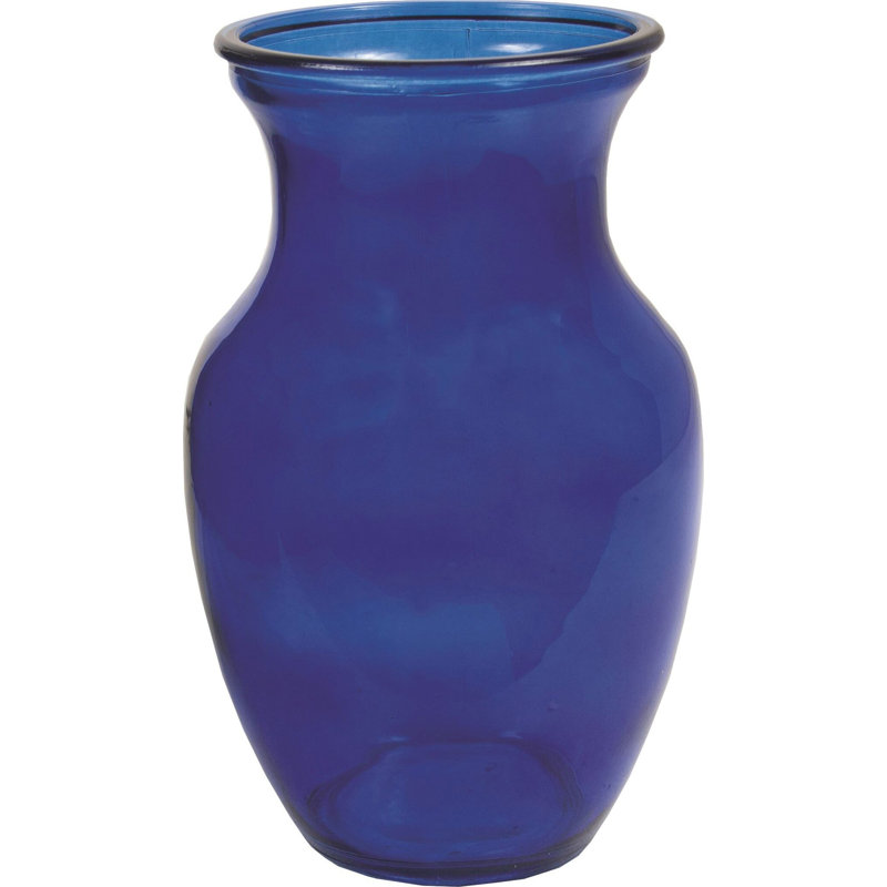 Vase en verre transparent, Bleu de cobalt