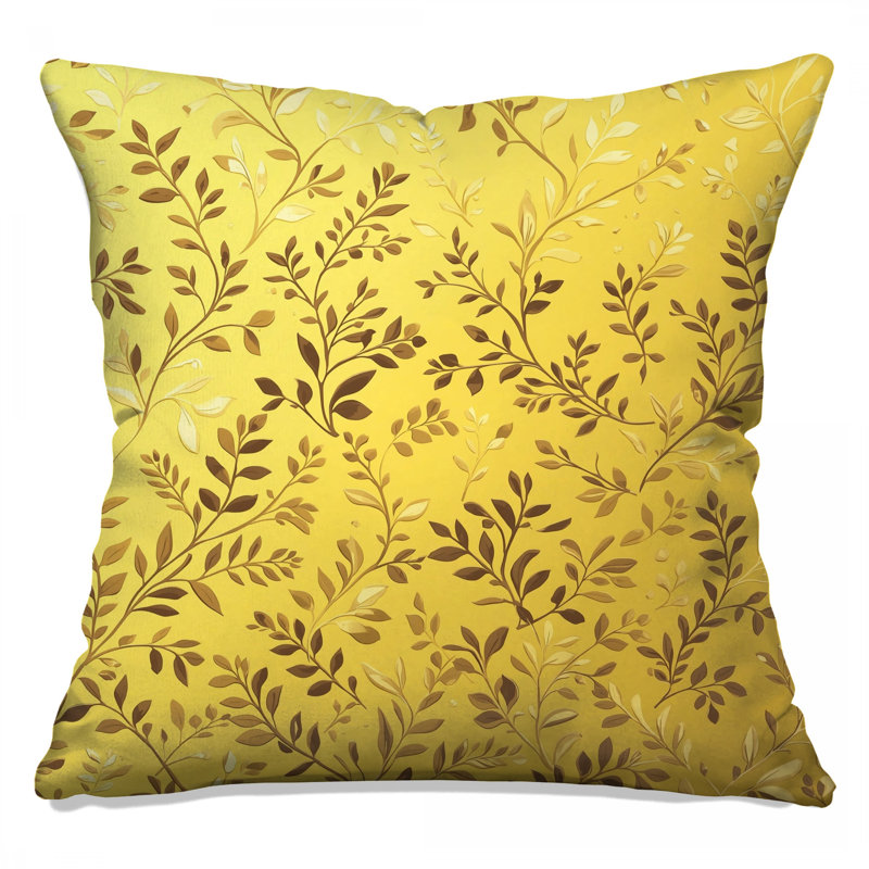 Coussins décoratifs Golden Leafy, 16 x 16 inches