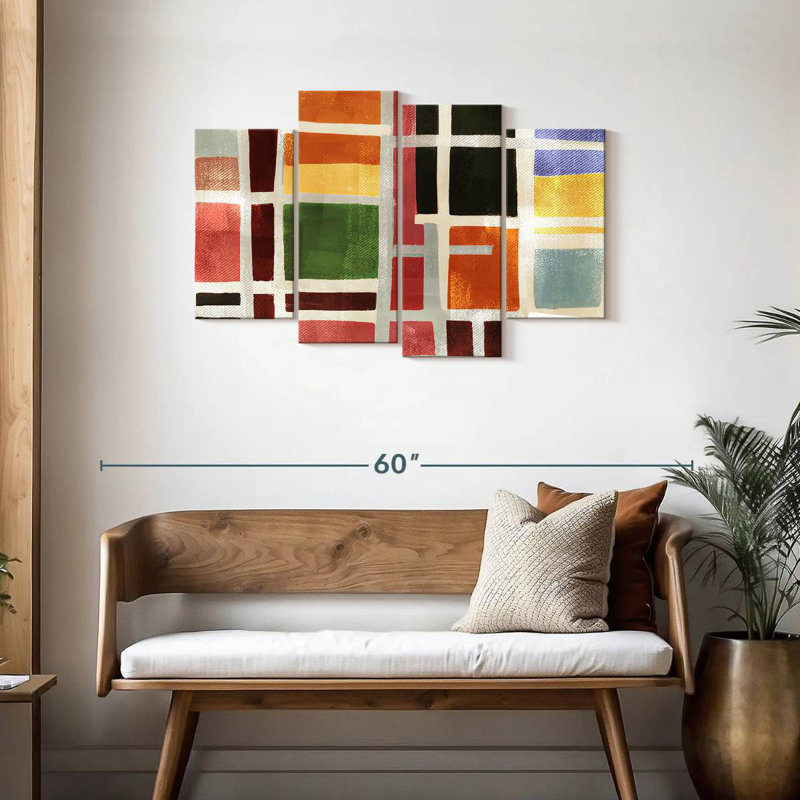 Fenêtre colorée abstraite Avery, H 27 po x l 43 po