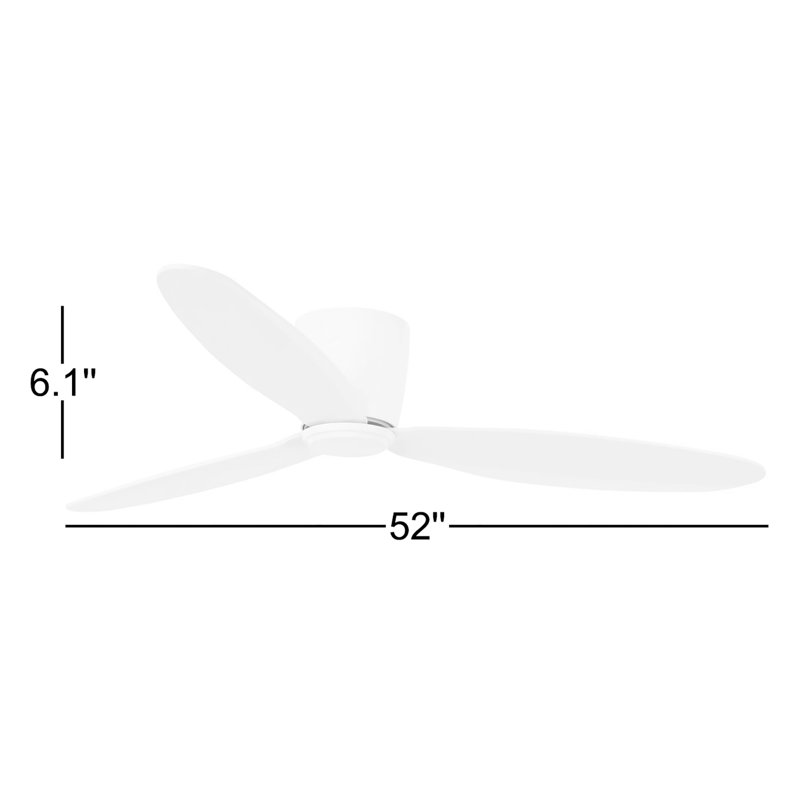 Radar 52in 3-Blades Indoor Ceiling Fan with Remote Control, Black