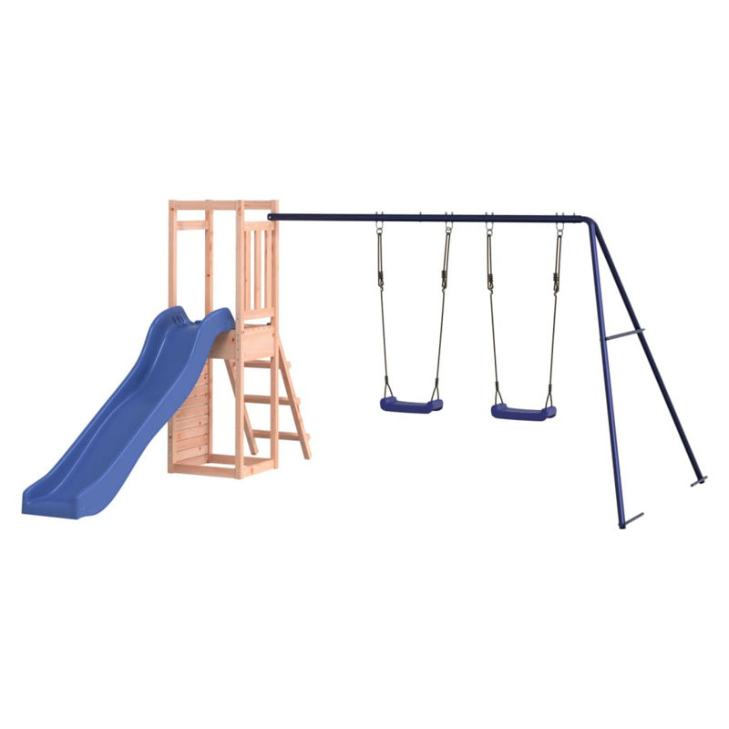 Garrido Freeport Park Solid Wood Swing Set with Swing(s) Slide(s), Pink