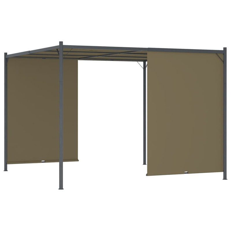 Rhinebeck 118.1 Ft. W x 118.1 Ft. D Steel Pergola with Canopy, Taupe