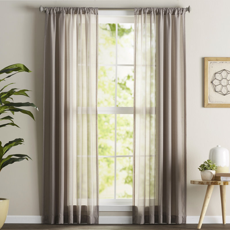 Chelsea Sheer Curtain Single Panel, Ivory, 52"W x 95"L