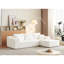 Canapé modulaire 104 po avec méridienne en forme de L, 3 sièges, chenille blanche, siège profond, sans assemblage, cinq coussins décoratifs, modulaire spacieux, tissu chenille, modulaire, minimaliste-2029672225-2029672415