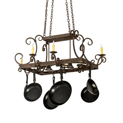 Caiden Handcrafted 6 Light Pot Rack