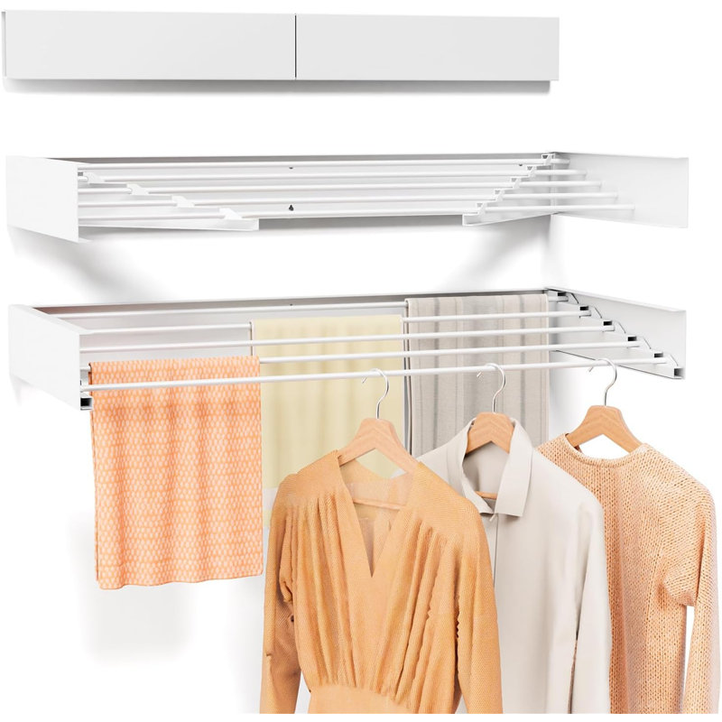 Séchoir à linge mural pliable - 31,5 po de largeur, capacité de 60 lb