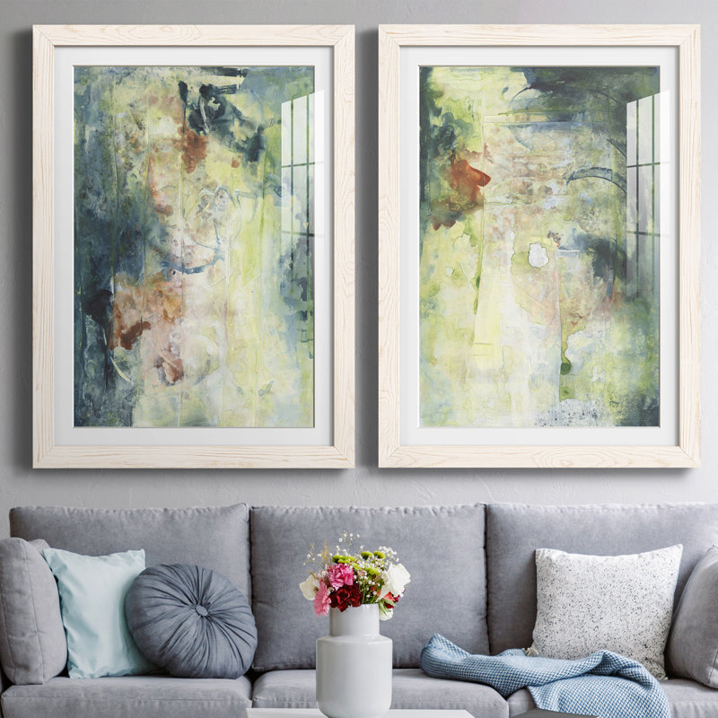 Nature's Elements I - ensemble de 2 peintures encadrées, H 37,5 po x l 27,5 po x P 1 po, Cadre blanc