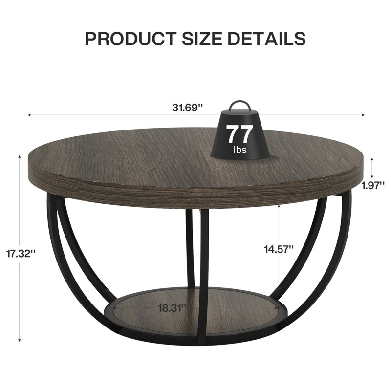 Table basse ronde, Gris