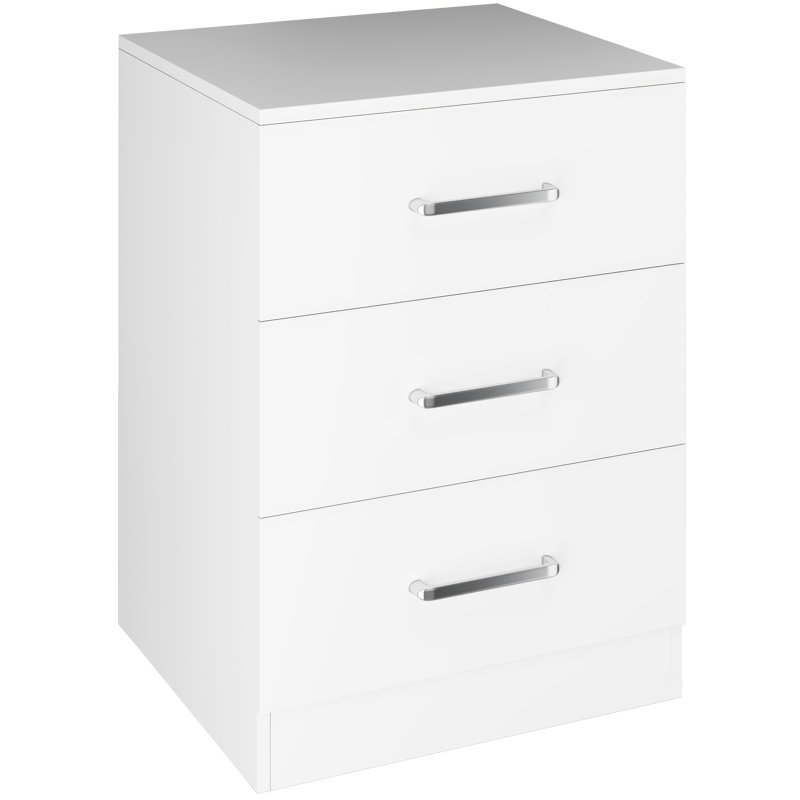 Sumrah 40cm W Particle Board / Chipboard Bedside Table, White