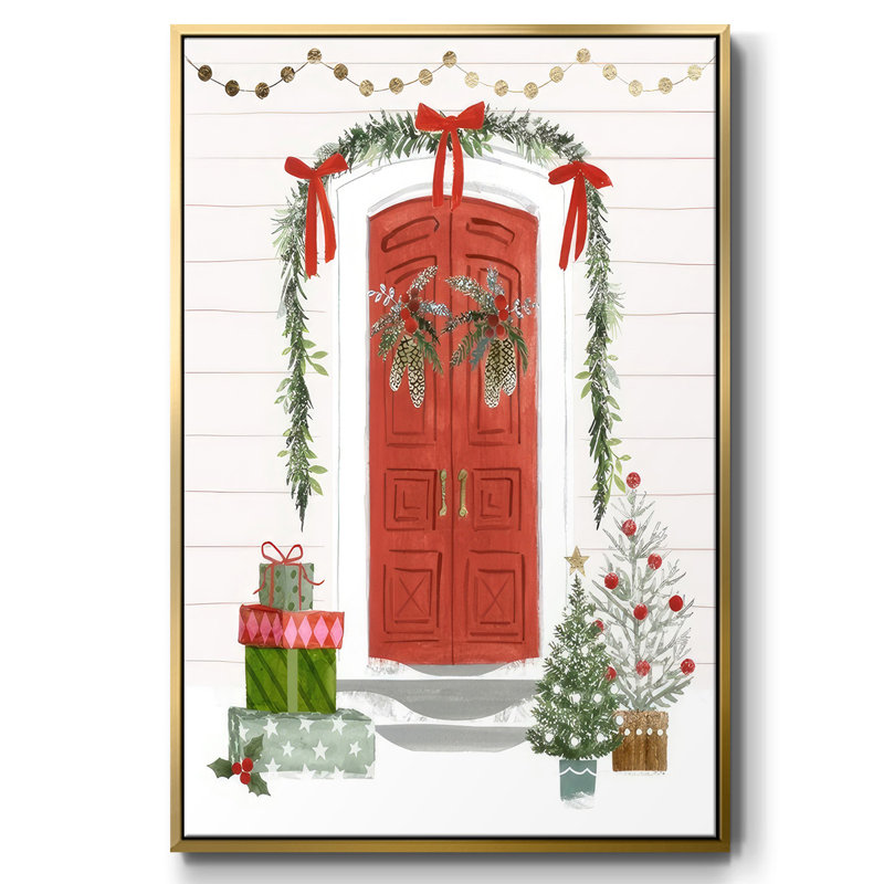 Porte d'entrée festive II, H 25 po x l 17 po x P 1,5 po, Or