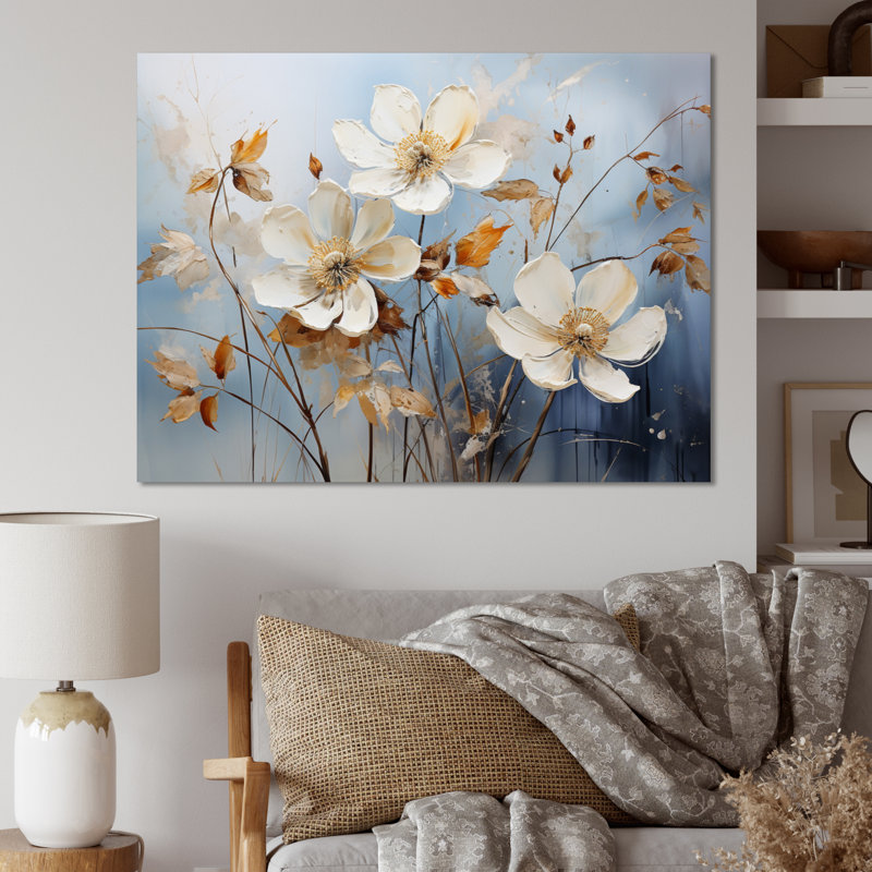 «Blue Mute Botanicals I», reproduction sur toile, Toile tendue, H 30 po x l 40 po x P 1,5 po