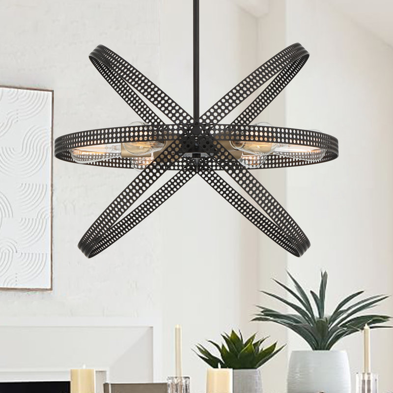 Baylynn 6 - Light Unique Globe Pendant, Classic Black/Brass Dust