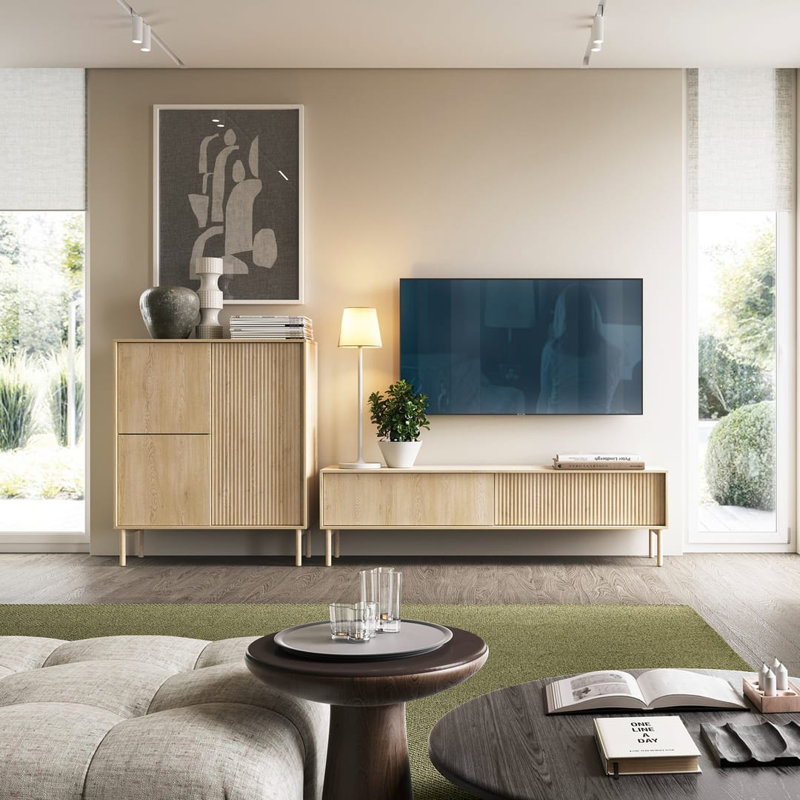 Unfinished TV Stand for TVs up to 50", 52cm H x 187cm W x 40cm D