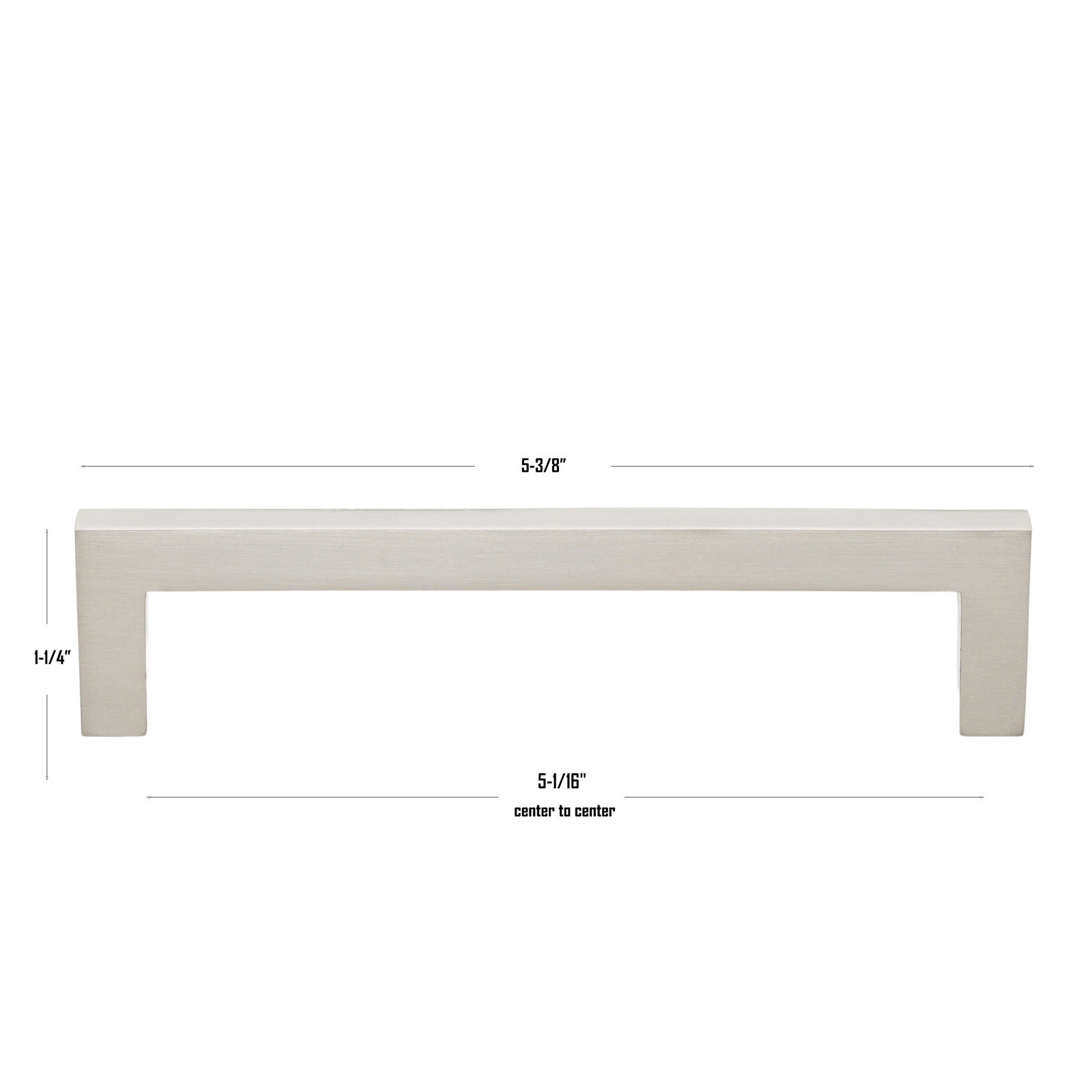 Kingston Solid Square Bar Cabinet Pull, Satin Nickel, 5 1/16"