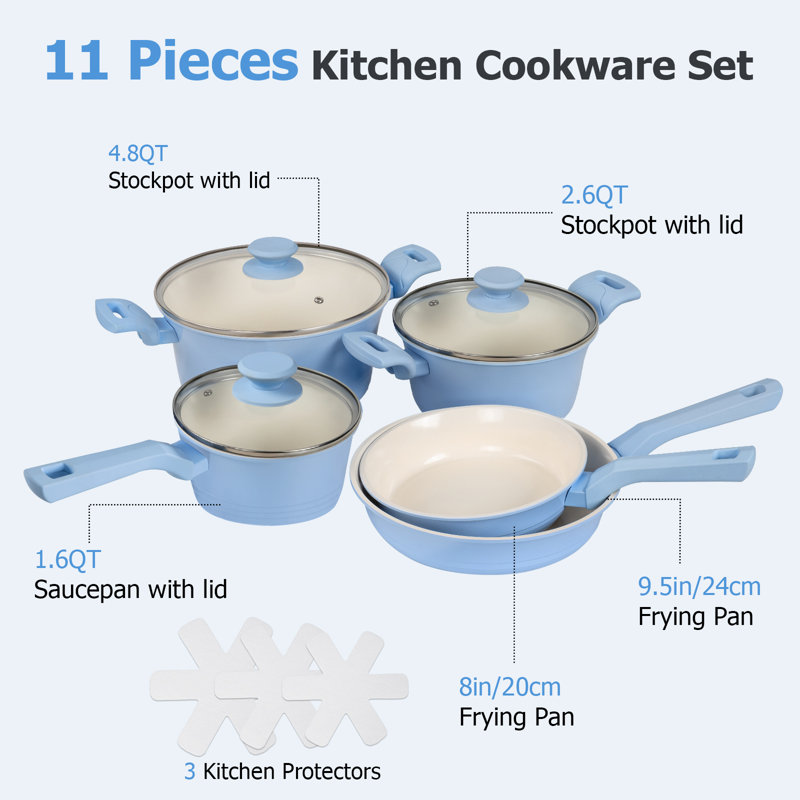 8 - Piece Non-Stick Aluminum Cookware Set