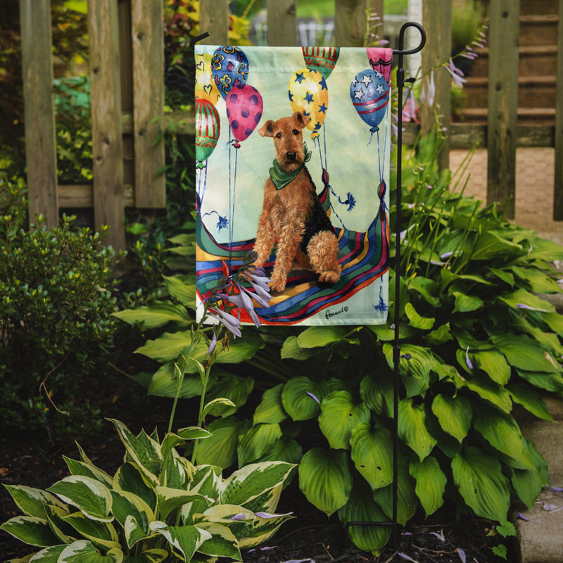 Graziello Double Sided 15'' H x 11.5'' W Polyester Animal Garden Flag, Airedale High Flyer