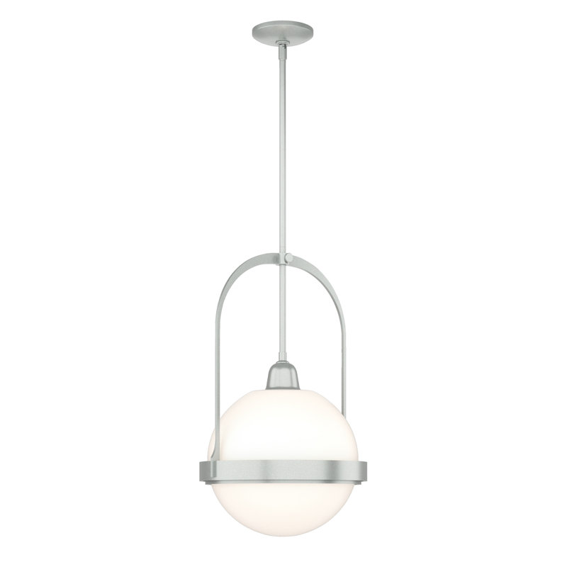 Atlas 1 - Light Single Globe Pendant, Opal Glass, Vintage Platinum