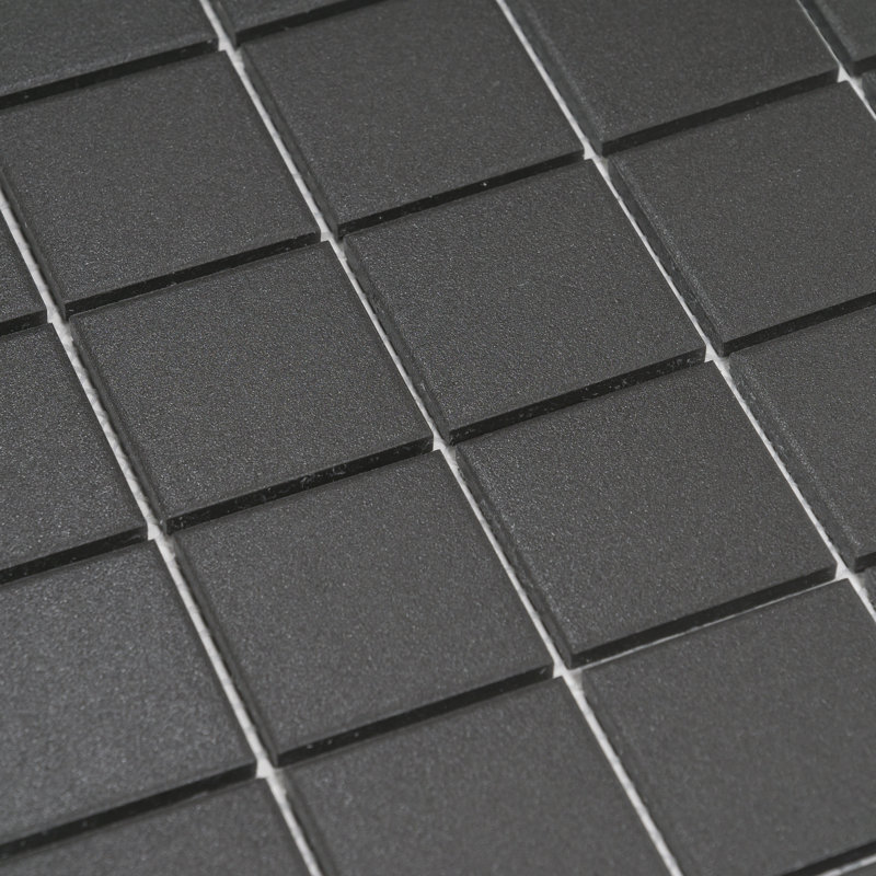 Sage 2" x 2" Square Porcelain Matte Mosaic Tile, Black