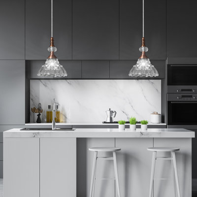 Modern Pendant Lighting Fixtures Vintage Glass Pendant Lights Hanging Lamp For Kitchen Island Dining Room Bedroom Living Room Coffee Shop Hallway