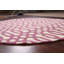 Tapis rond beige / rose en laine touffeté à la main