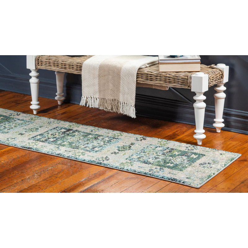 Ector Washable Geometric Indoor Rug, Runner 2' x 6'9"