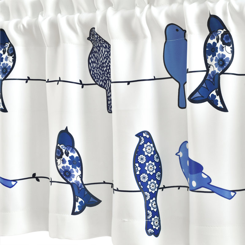 Rowley Birds Tailored Window Valance, Navy