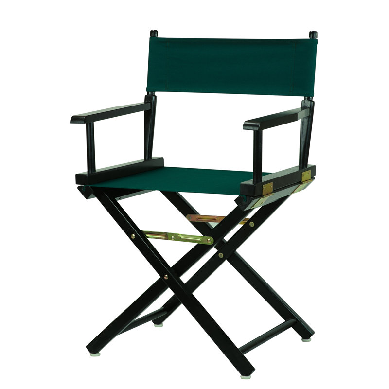 18" Folding Director Chair, Hunter Green, Black