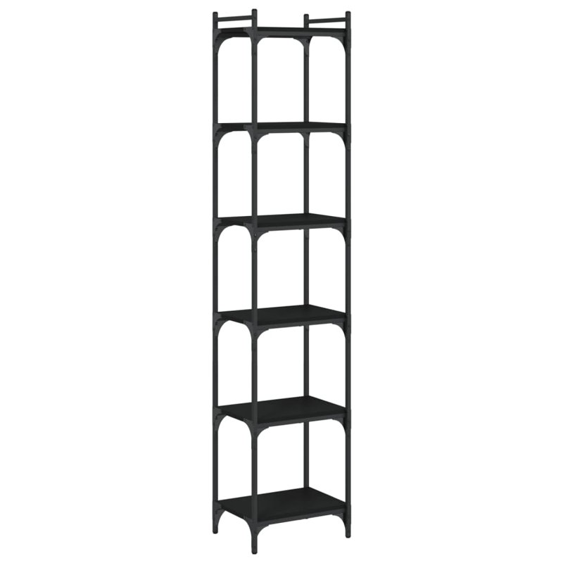 Tymarius Bookcase, Black, (6 Shelves) 74" H x 16" W x 12" D