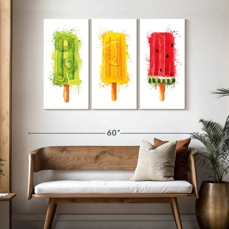 Yarlin Fruity Popsicles Splatter, 32" H x 50" W