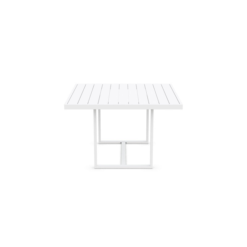 Pavia 48" Power Coated Aluminum Dining Table, Matte White