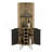 Audra Corner Bar Cabinet Six Built-In Wine Rack, Two Shelves, Four Shelves With Door Macadamia / Black